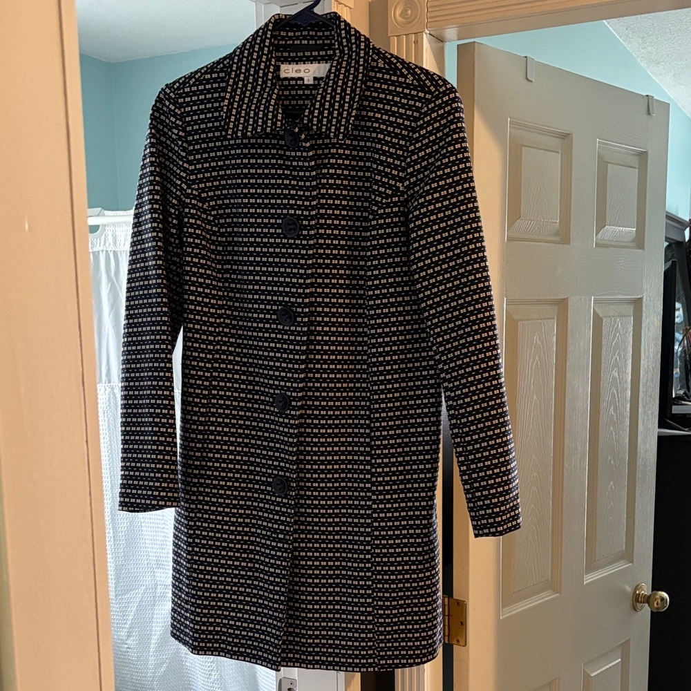 Cleo Blue and White Coat